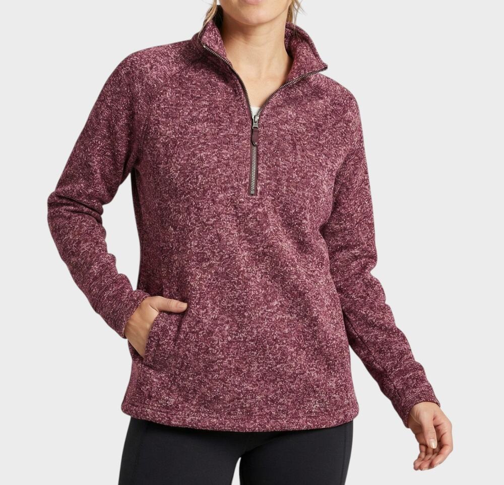 Avalanche Womens Medium Rose Pink Heather Quarter Zip Top